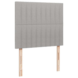 Κρεβάτι Boxspring με Στρώμα & LED Αν.Γκρι 120x190εκ. Υφασμάτινο