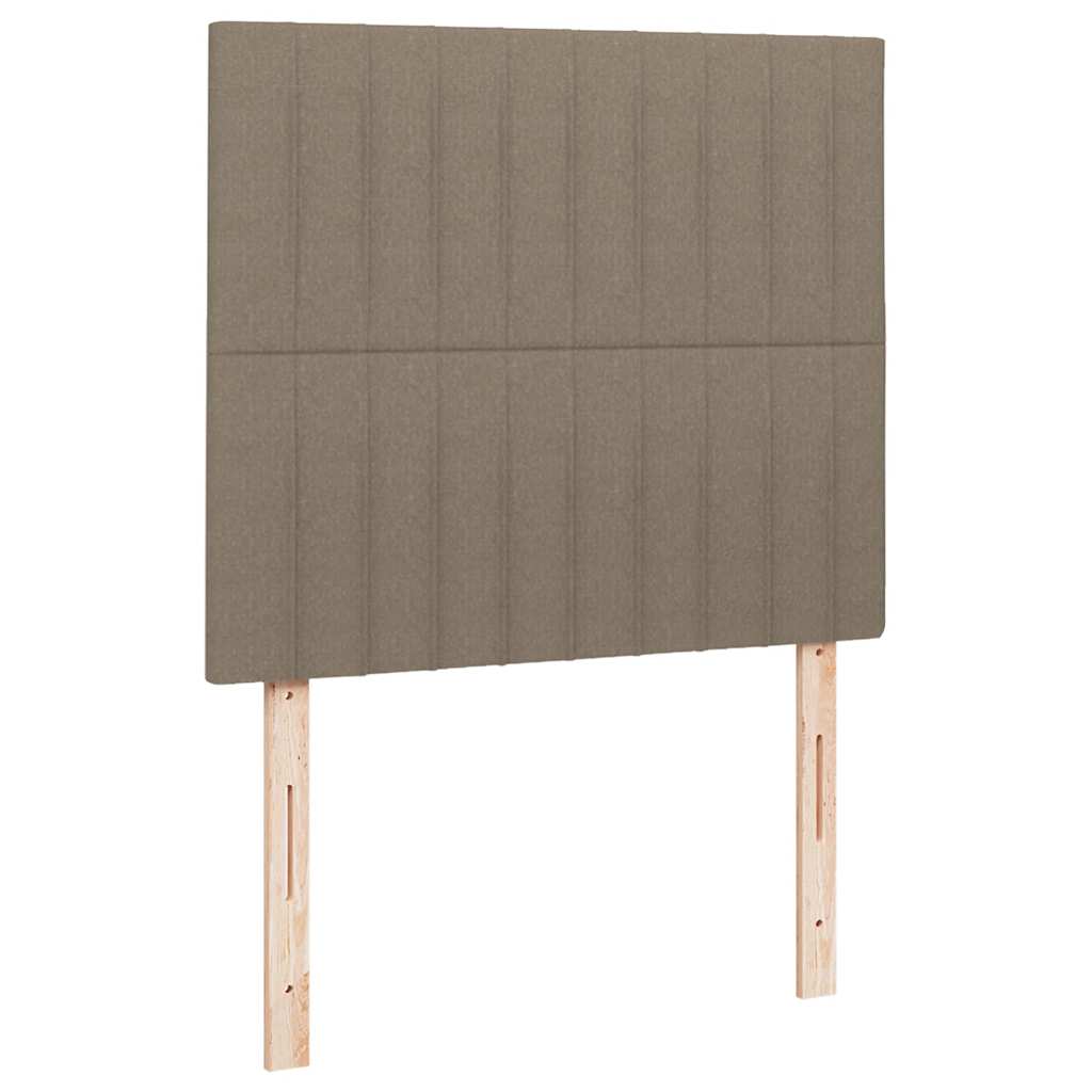 Κρεβάτι Boxspring με Στρώμα & LED Taupe 120x190 εκ. Υφασμάτινο