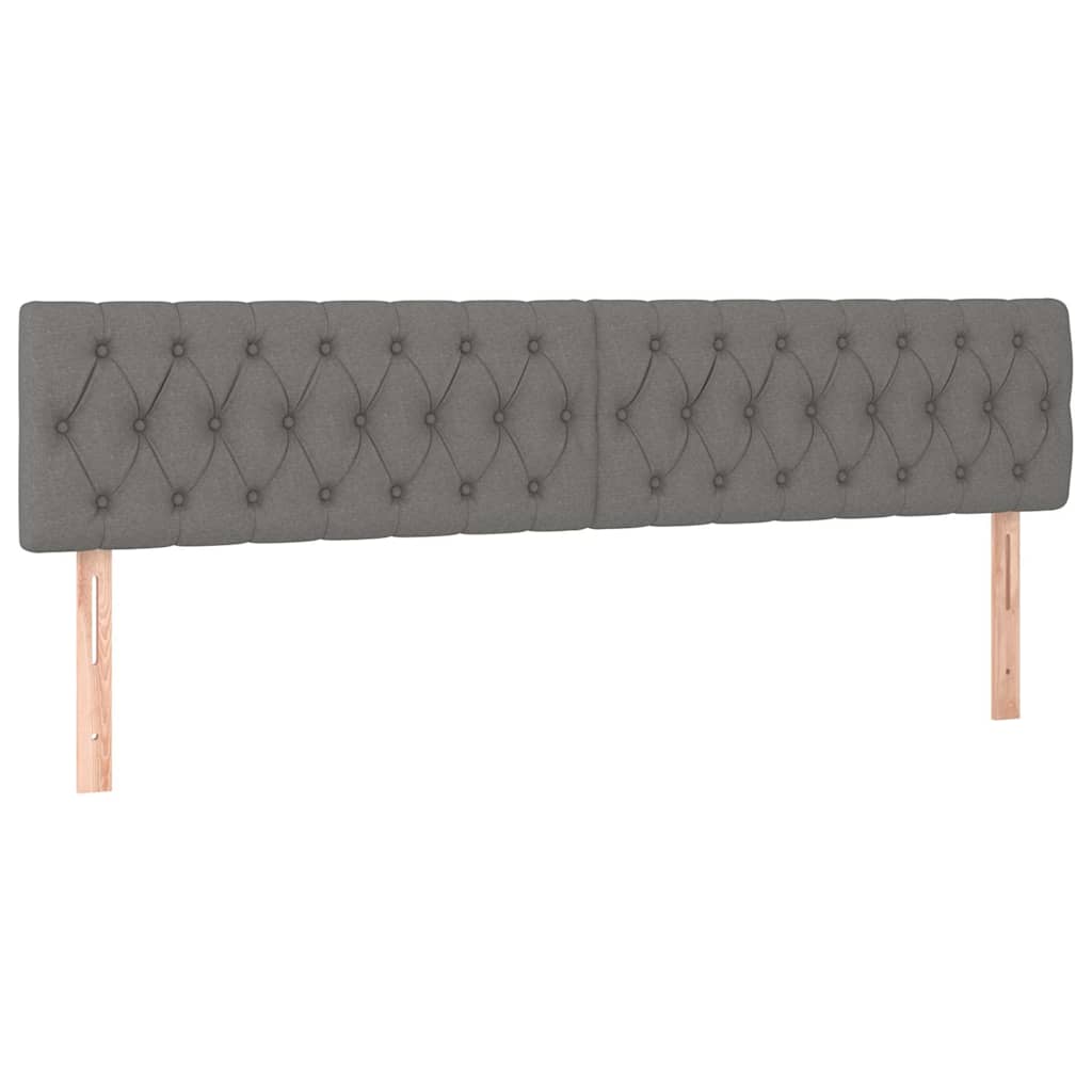 Κρεβάτι Boxspring με Στρώμα & LED Σκ.Γκρι 120x190εκ. Υφασμάτινο