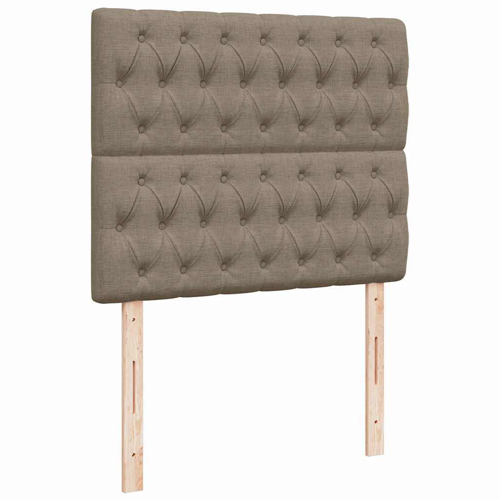 Κρεβάτι Boxspring με Στρώμα & LED Taupe 120x190 εκ. Υφασμάτινο