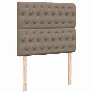 Κρεβάτι Boxspring με Στρώμα & LED Taupe 120x190 εκ. Υφασμάτινο