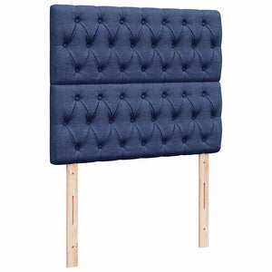 Κρεβάτι Boxspring με Στρώμα & LED Μπλε 120x190εκ. Υφασμάτινο