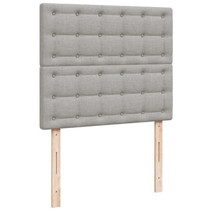 Κρεβάτι Boxspring με Στρώμα & LED Αν.Γκρι 120x190εκ. Υφασμάτινο