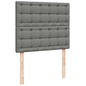 Κρεβάτι Boxspring με Στρώμα & LED Σκ.Γκρι 120x190εκ. Υφασμάτινο
