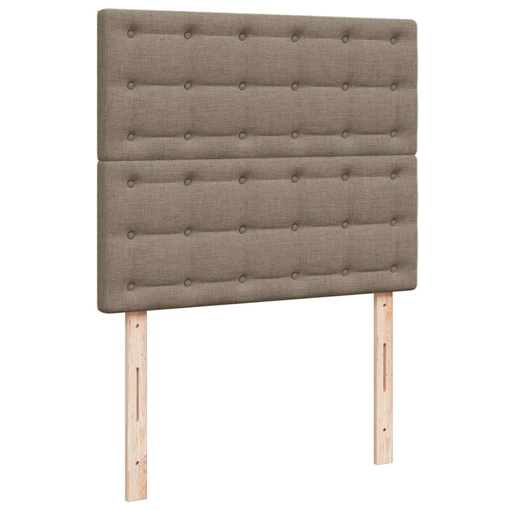 Κρεβάτι Boxspring με Στρώμα & LED Taupe 120x190 εκ. Υφασμάτινο