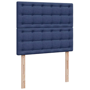 Κρεβάτι Boxspring με Στρώμα & LED Μπλε 120x190εκ. Υφασμάτινο - Pakobazaar