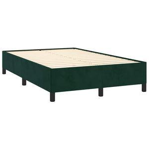Κρεβάτι Boxspring με Στρώμα & LED Σκ. Πράσινο 120x190εκ Βελούδο