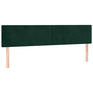 Κρεβάτι Boxspring με Στρώμα & LED Σκ. Πράσινο 120x190εκ Βελούδο
