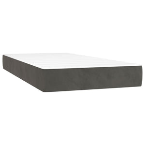 Κρεβάτι Boxspring με Στρώμα & LED Σκ.Γκρι 120x190εκ. Βελούδινο