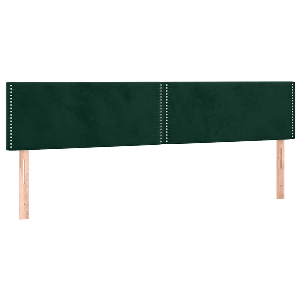Κρεβάτι Boxspring με Στρώμα & LED Σκ. Πράσινο 120x190εκ Βελούδο