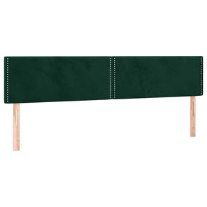 Κρεβάτι Boxspring με Στρώμα & LED Σκ. Πράσινο 120x190εκ Βελούδο