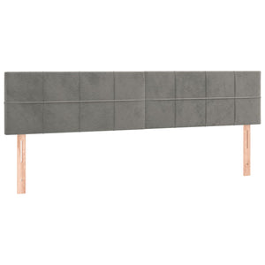 Κρεβάτι Boxspring με Στρώμα & LED Αν.Γκρι 120x190εκ. Βελούδινο