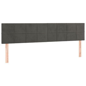 Κρεβάτι Boxspring με Στρώμα & LED Σκ.Γκρι 120x190εκ. Βελούδινο