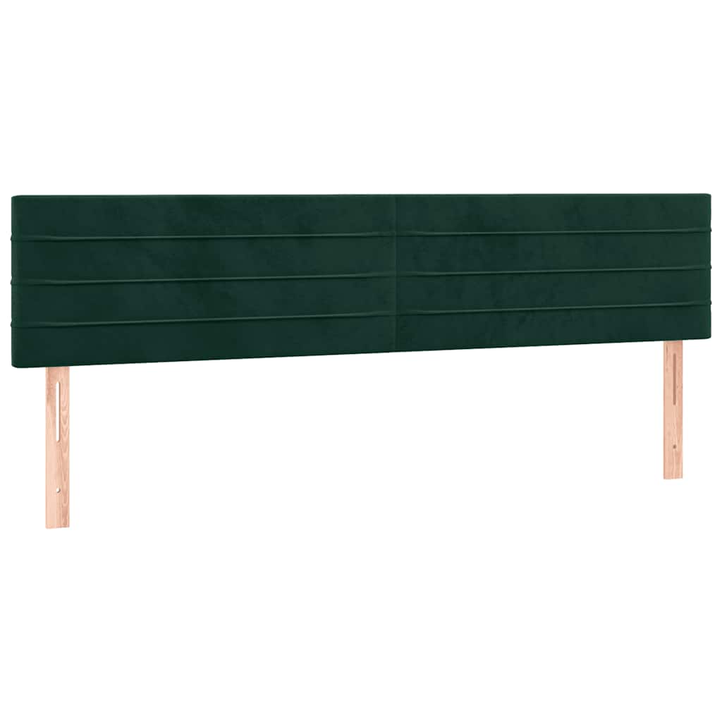 Κρεβάτι Boxspring με Στρώμα & LED Σκ. Πράσινο 120x190εκ Βελούδο