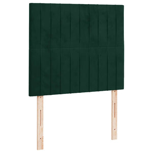 Κρεβάτι Boxspring με Στρώμα & LED Σκ. Πράσινο 120x190εκ Βελούδο
