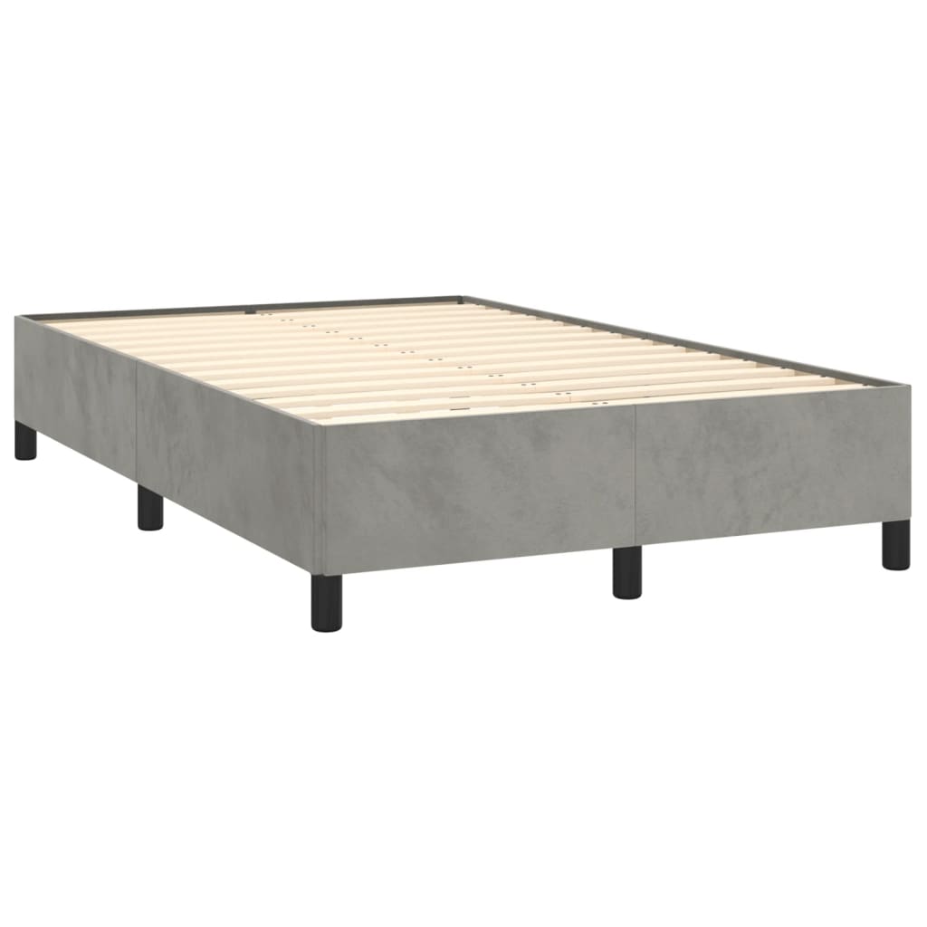 Κρεβάτι Boxspring με Στρώμα & LED Αν.Γκρι 120x190εκ. Βελούδινο
