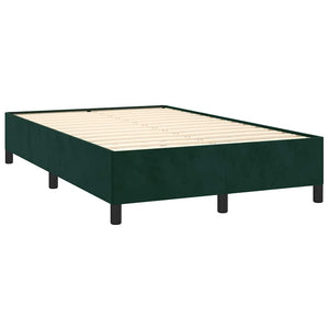 Κρεβάτι Boxspring με Στρώμα & LED Σκ. Πράσινο 120x190εκ Βελούδο