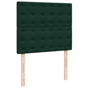 Κρεβάτι Boxspring με Στρώμα & LED Σκ. Πράσινο 120x190εκ Βελούδο