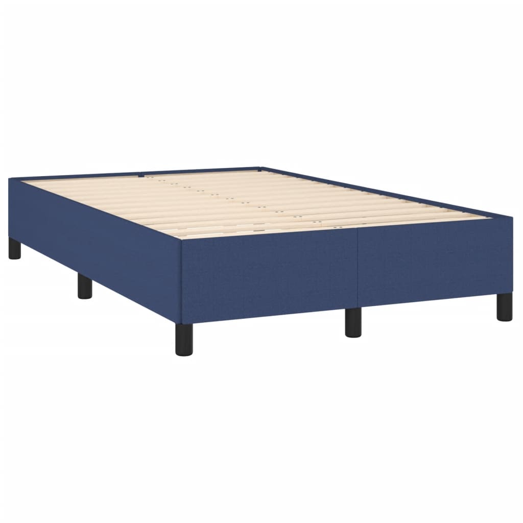 Κρεβάτι Boxspring με Στρώμα Μπλε 120x190 εκ. Υφασμάτινο - Pakobazaar