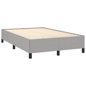 Κρεβάτι Boxspring με Στρώμα Ανοιχτό Γκρι 120x190 εκ. Υφασμάτινο
