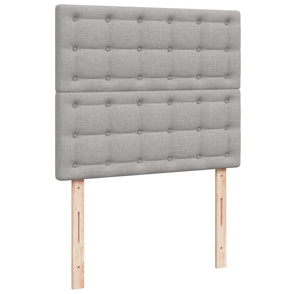 Κρεβάτι Boxspring με Στρώμα Ανοιχτό Γκρι 120x190 εκ. Υφασμάτινο