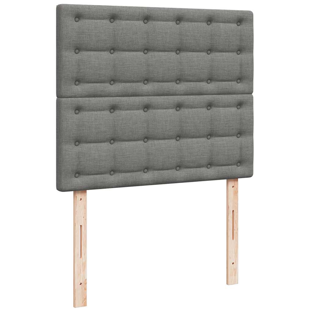 Κρεβάτι Boxspring με Στρώμα Σκούρο Γκρι 120x190 εκ Υφασμάτινο