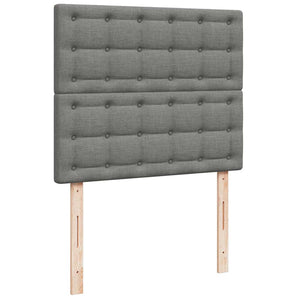 Κρεβάτι Boxspring με Στρώμα Σκούρο Γκρι 120x190 εκ Υφασμάτινο