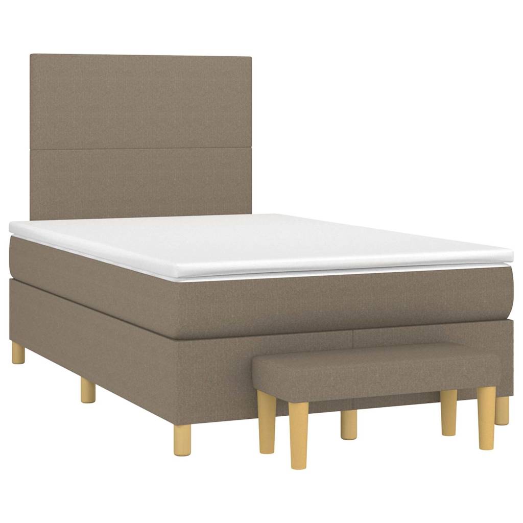 Κρεβάτι Boxspring με Στρώμα Taupe 120x190 εκ. Υφασμάτινο