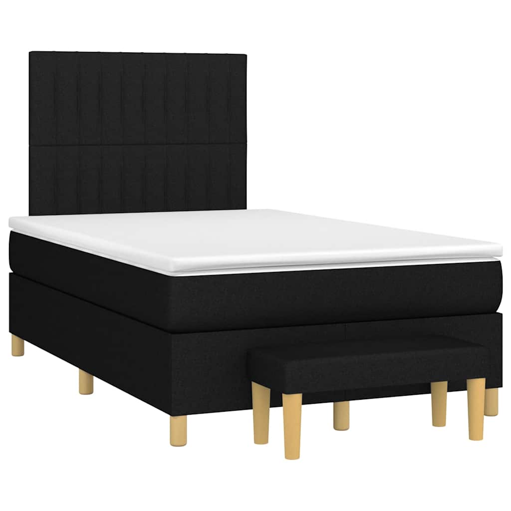 Κρεβάτι Boxspring με Στρώμα Μαύρο 120x190 εκ. Υφασμάτινο