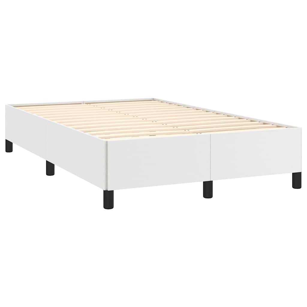 Κρεβάτι Boxspring με Στρώμα Λευκό 120x190εκ.από Συνθετικό Δέρμα