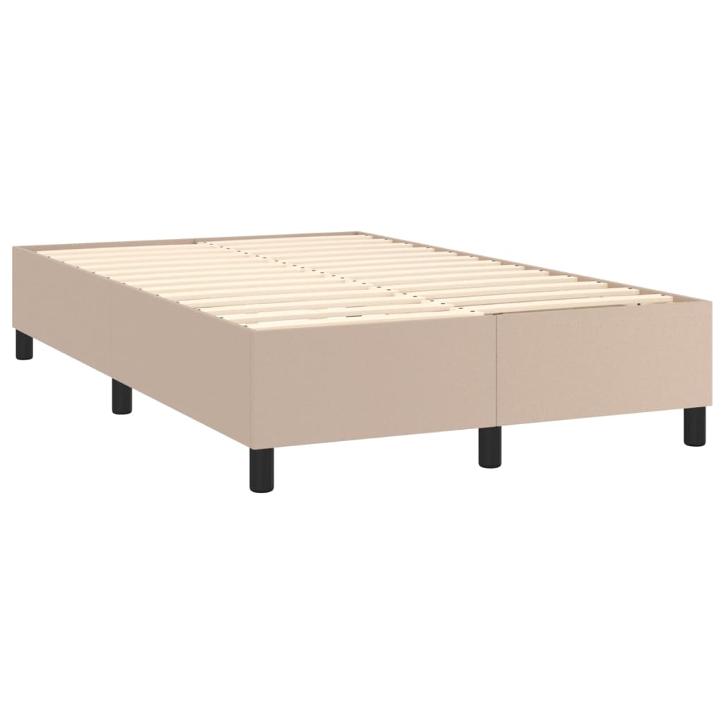 Κρεβάτι Boxspring με Στρώμα Καπουτσίνο 120x190εκ.από Συνθ.Δέρμα - Pakobazaar