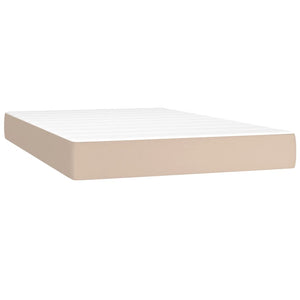 Κρεβάτι Boxspring με Στρώμα Καπουτσίνο 120x190εκ.από Συνθ.Δέρμα - Pakobazaar