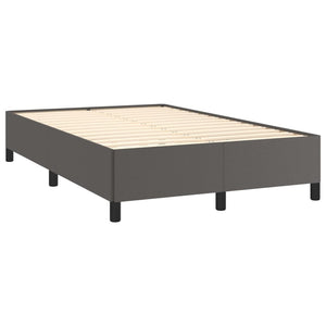 Κρεβάτι Boxspring με Στρώμα Γκρι 120x190εκ. από Συνθετικό Δέρμα