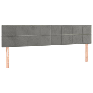 Κρεβάτι Boxspring με Στρώμα Ανοιχτό Γκρι 120x190 εκ. Βελούδινο