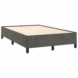 Κρεβάτι Boxspring με Στρώμα Σκούρο Γκρι 120x190 εκ. Βελούδινο