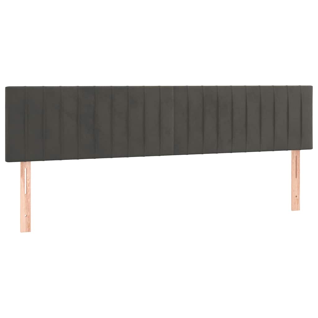 Κρεβάτι Boxspring με Στρώμα Σκούρο Γκρι 120x190 εκ. Βελούδινο