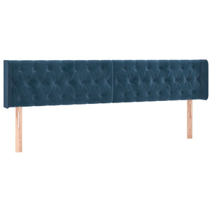 Κρεβάτι Boxspring με Στρώμα Σκούρο Μπλε 120x190 εκ. Βελούδινο