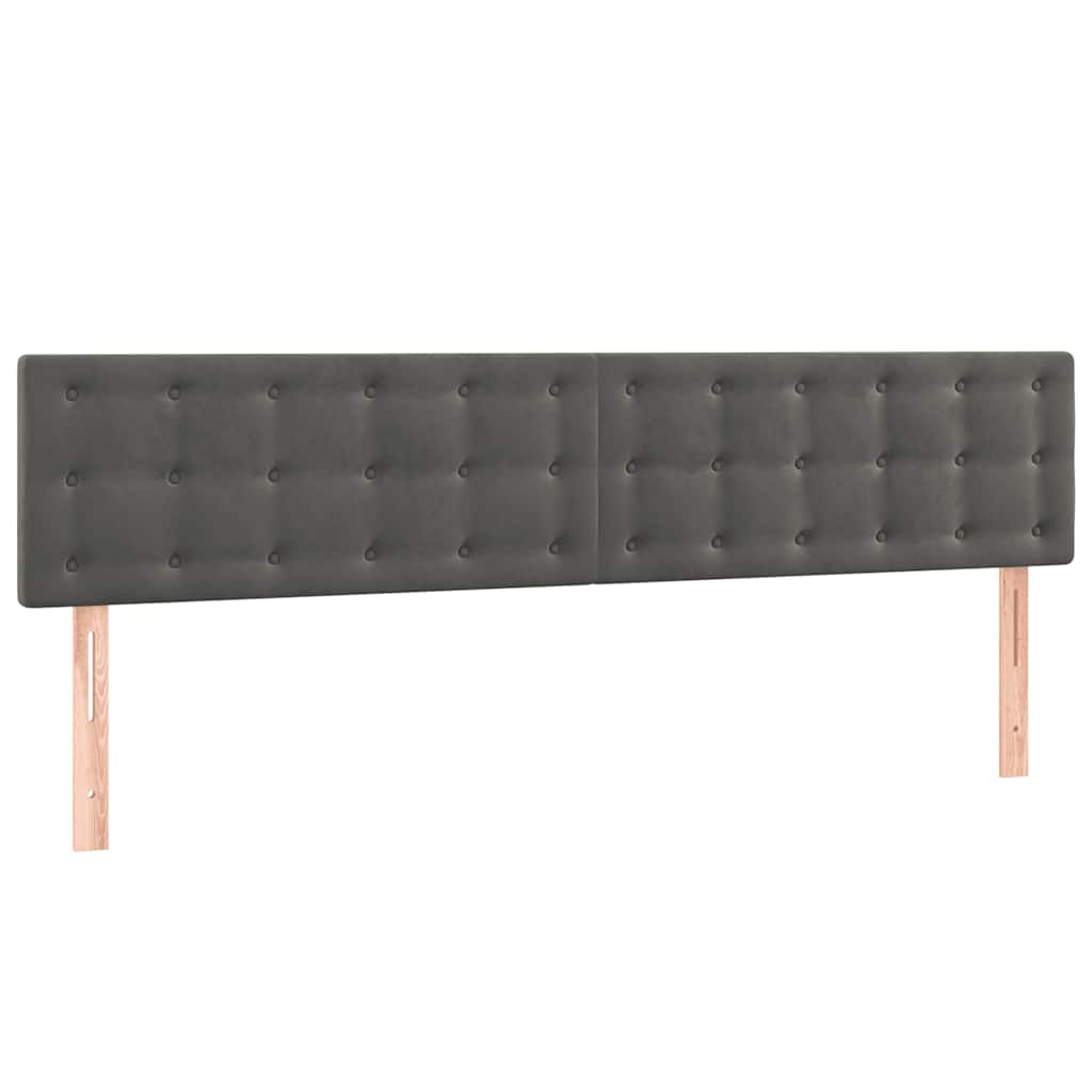 Κρεβάτι Boxspring με Στρώμα Σκούρο Γκρι 120x190 εκ. Βελούδινο