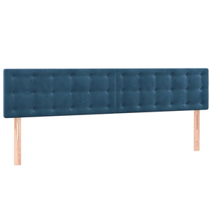 Κρεβάτι Boxspring με Στρώμα Σκούρο Μπλε 120x190 εκ. Βελούδινο