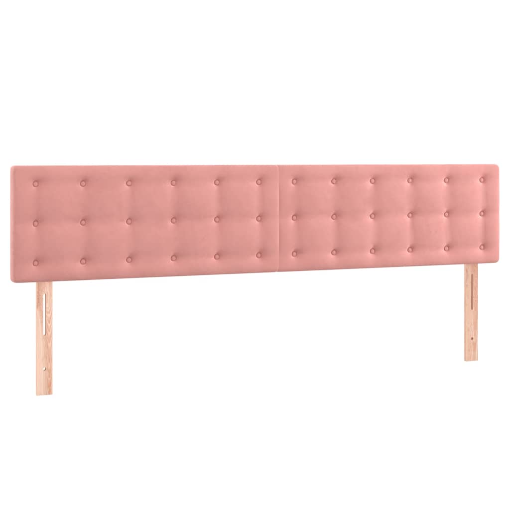 Κρεβάτι Boxspring με Στρώμα Ροζ 120x190 εκ. Βελούδινο