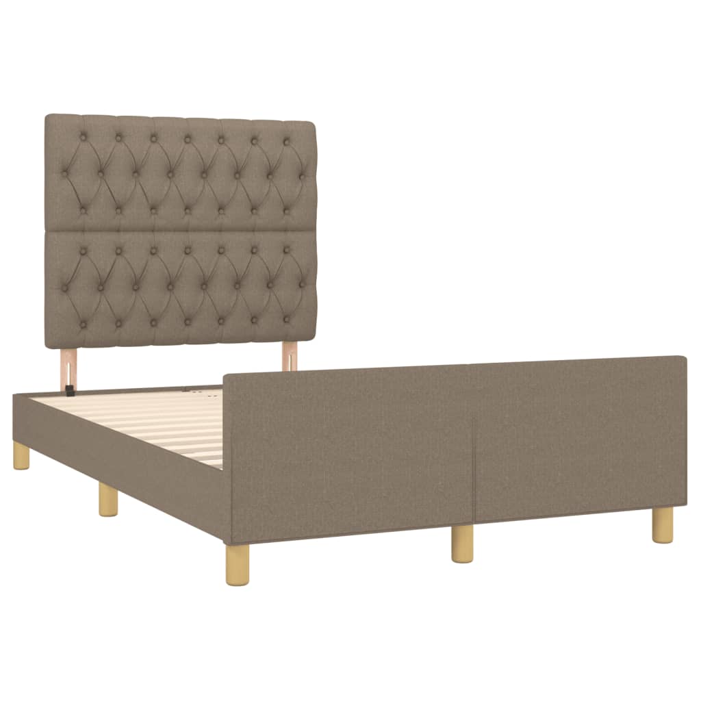 Πλαίσιο Κρεβατιού χωρίς στρώμα Taupe 120x190 εκ. Υφασμάτινο - Pakobazaar