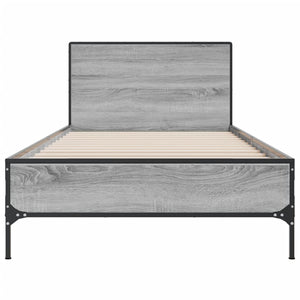 Πλαίσιο Κρεβατιού Γκρι Sonoma 90x200 εκ. Επεξ. Ξύλο & Μέταλλο
