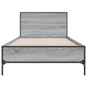 Πλαίσιο Κρεβατιού Γκρι Sonoma 100x200 εκ. Επεξ. Ξύλο & Μέταλλο