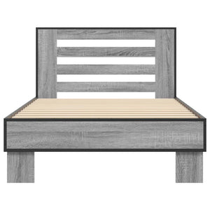 Πλαίσιο Κρεβατιού Γκρι Sonoma 100x200 εκ. Επεξ. Ξύλο & Μέταλλο