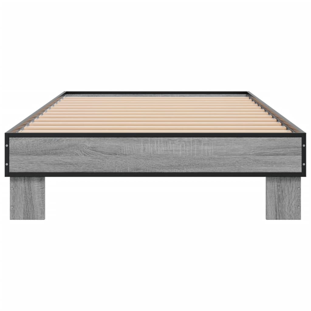 Πλαίσιο Κρεβατιού Γκρι Sonoma 100x200 εκ. Επεξ. Ξύλο & Μέταλλο
