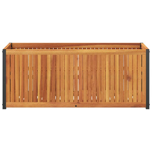 Ζαρντινιέρα Κήπου 110x45x44 εκ. Μασίφ Ξύλο Ακακίας/Ατσάλι