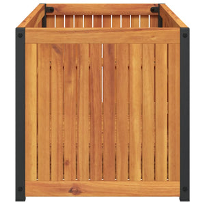 Ζαρντινιέρα Κήπου 110x45x44 εκ. Μασίφ Ξύλο Ακακίας/Ατσάλι