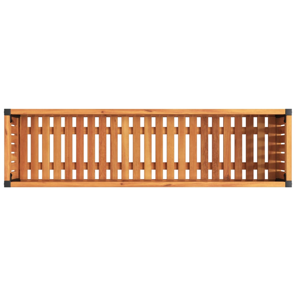 Ζαρντινιέρα Κήπου 110x30x27,5 εκ. Μασίφ Ξύλο Ακακίας/Ατσάλι