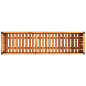 Ζαρντινιέρα Κήπου 110x30x27,5 εκ. Μασίφ Ξύλο Ακακίας/Ατσάλι