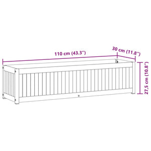 Ζαρντινιέρα Κήπου 110x30x27,5 εκ. Μασίφ Ξύλο Ακακίας/Ατσάλι